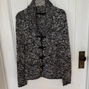 Moda International Victoria Secret Women's Black and Gray Knit Cardigan Small
